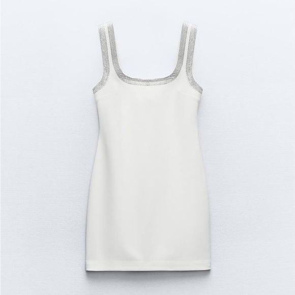 Zara Dresses & Skirts - NWT Zara white mini dress with rhinestones